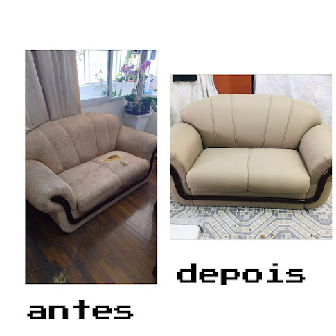 Antes e depois: sofá bege de dois lugares totalmente reformado